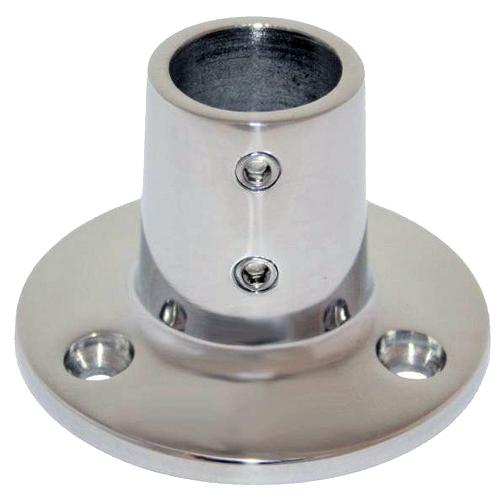 Whitecap &#8542;" O.D. 90° Round Base SS Rail Fitting