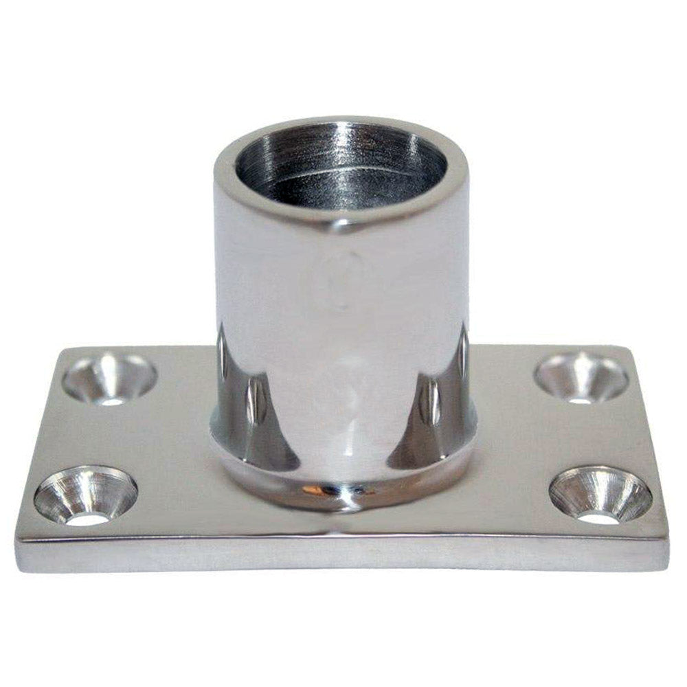 Whitecap &#8542;" O.D. 90° Rectangle Base SS Rail Fitting