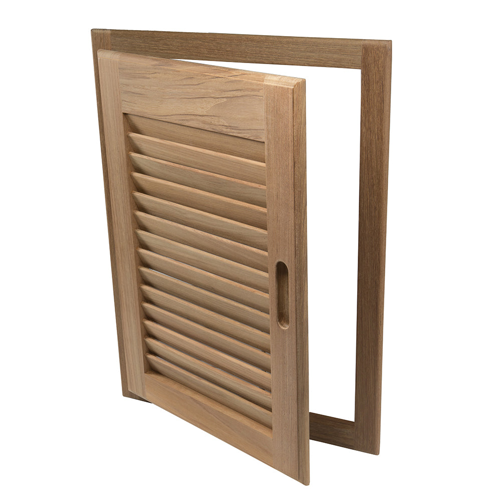 Whitecap Teak Louvered Door & Frame - Right Hand - 15" x 20"