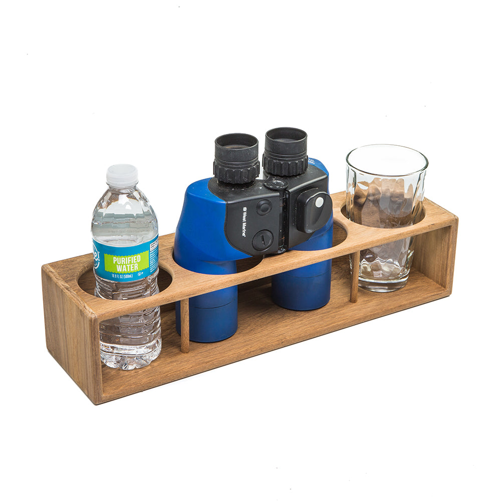 Whitecap Teak Four Insulated Drink/Binocular Rack