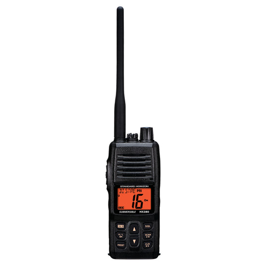 Standard Horizon HX380 5W Commercial Grade Submersible IPX-7 Handheld VHF Radio w/LMR Channels