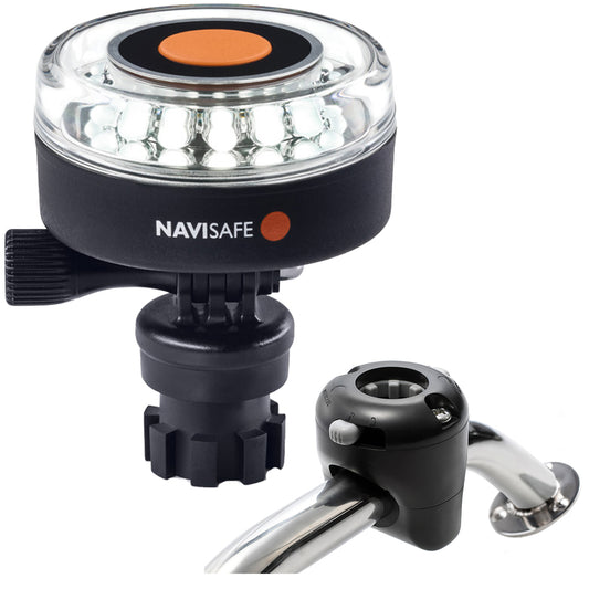 Navisafe Navilight 360&deg; 2NM White w/Navimount Base & Rail Mount - Black