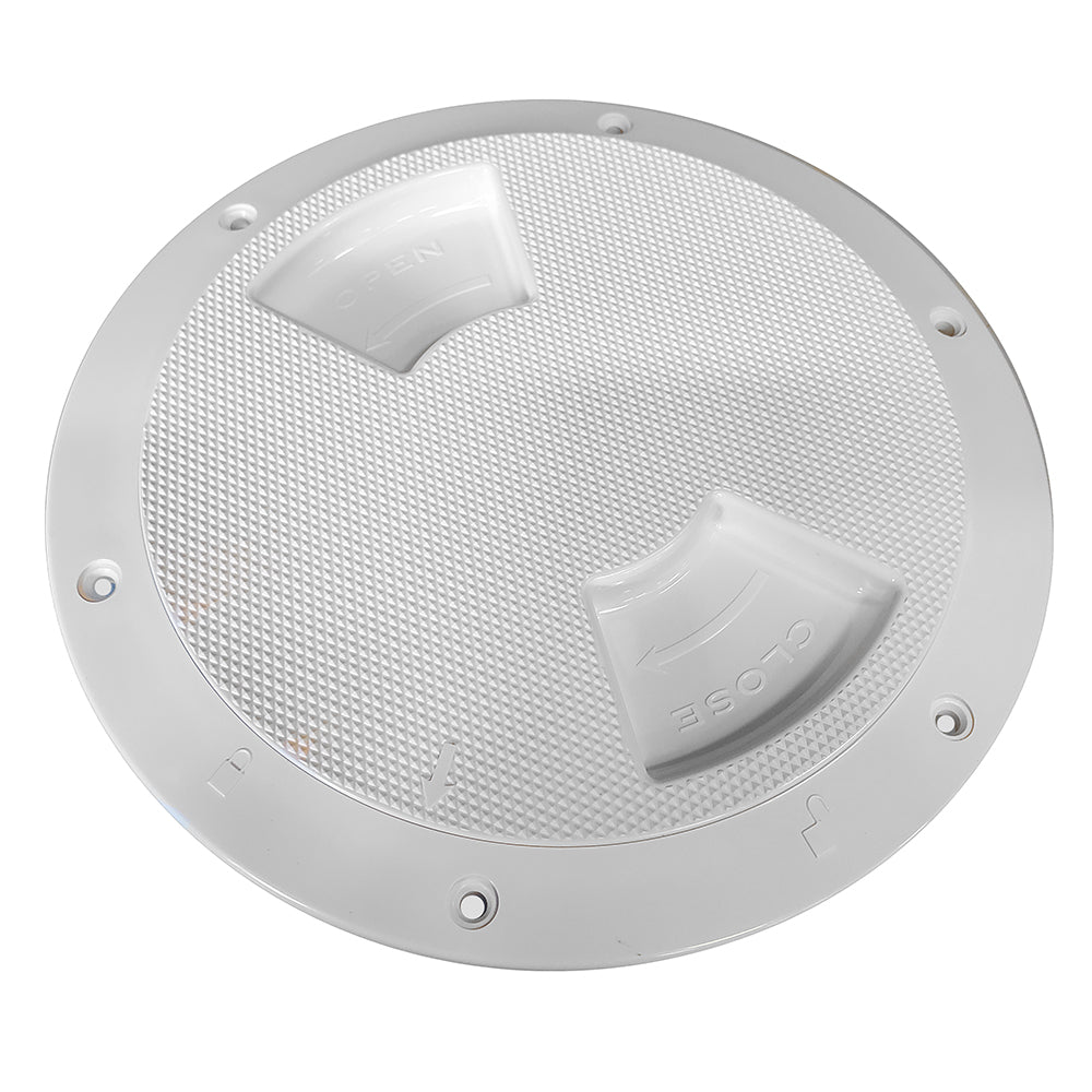 Sea-Dog Textured Quarter Turn Deck Plate - White - 6"