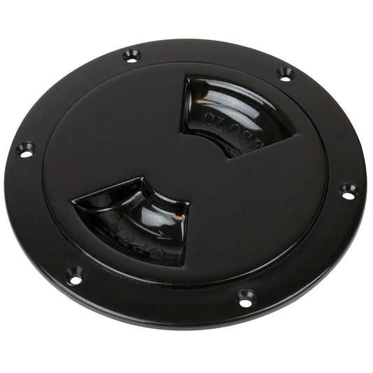 Sea-Dog Quarter-Turn Smooth Deck Plate w/Internal Collar - Black - 4"