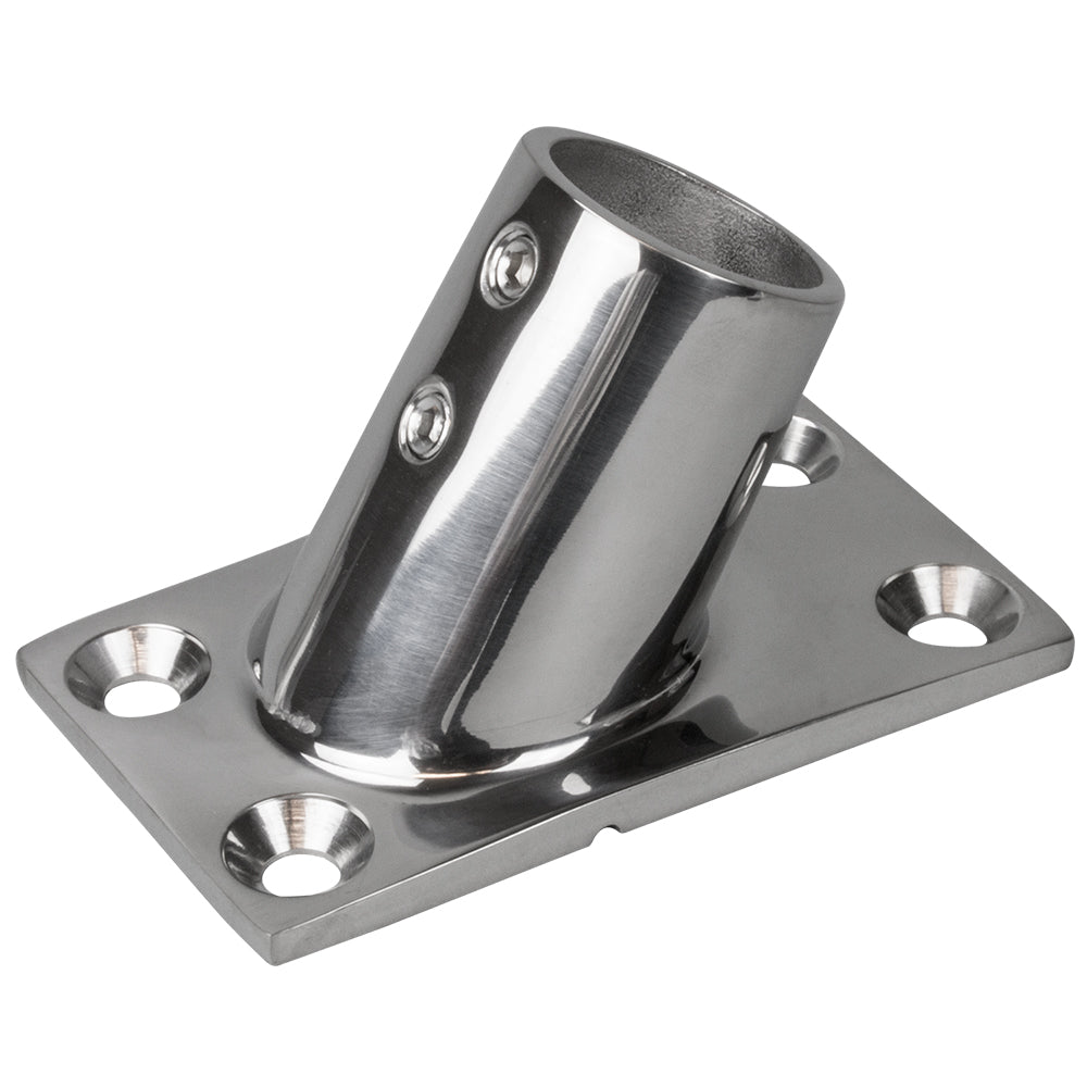 Sea-Dog Rail Base Fitting Rectangular Base 60&deg; 316 Stainless Steel - 1-7/8" x 3-1/4" - 1" OD